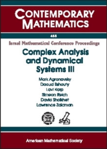 Complex Analysis and Dynamical Systems III