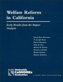 Image for Welfare reform in California  : early results from the impact analysis