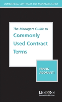 Image for The Managers Guide to Understanding Commonly Used Contract Terms