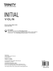 Image for Trinity College London Violin Exam Pieces From 2020: Initial (part only)
