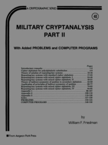 Image for Military Cryptanalysis
