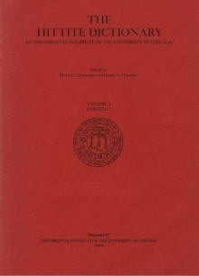 Image for Hittite Dictionary of the Oriental Institute of the University of Chicago Volume L-N, fascicle 1 (la- to ma-)