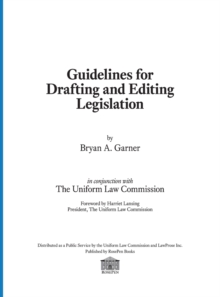 Image for Guidelines for Drafting and Editing Legislation
