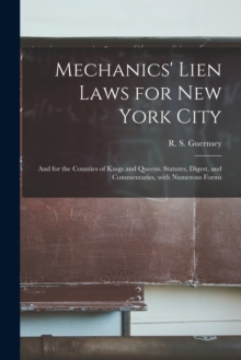 Image for Mechanics' Lien Laws for New York City