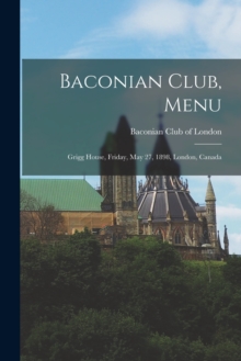Image for Baconian Club, Menu [microform]