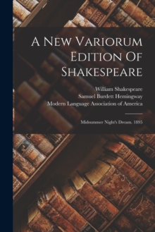 Image for A New Variorum Edition Of Shakespeare : Midsummer Night's Dream. 1895