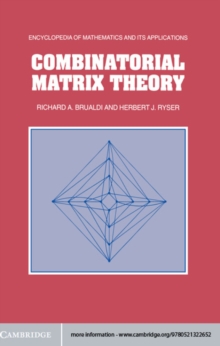 Image for Combinatorial matrix theory
