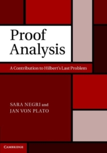 Image for Proof analysis: a contribution to Hilbert's last problem