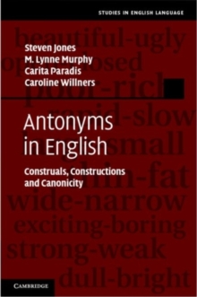 Image for Antonyms in English: construals, constructions and canonicity