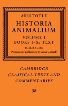 Image for Historia animaliumVolume 1,: Books I-X