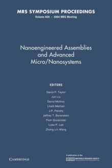 Image for Nanoengineered Assemblies and Advanced Micro/Nanosystems: Volume 820