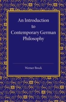 Introduction to Contemporary German Philosophy