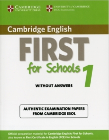 Cambridge English First for Schools 1 Student's Book without Answers