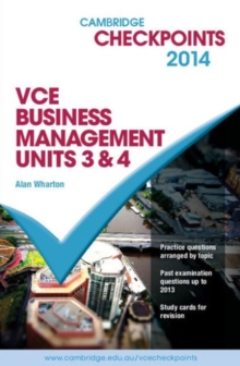 Image for Cambridge Checkpoints VCE Business Management Units 3 and 4 2014 and Quiz Me More