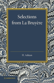 Image for Selections from La Bruyere