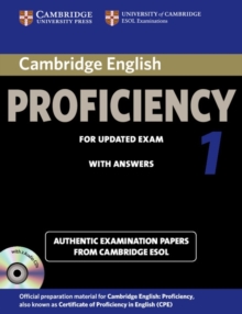 Image for Cambridge English proficiency 1 for updated exam  : authentic examination papers from Cambridge ESOL: Self-study pack