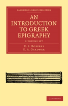 Image for An Introduction to Greek Epigraphy 2 Volume Paperback Set