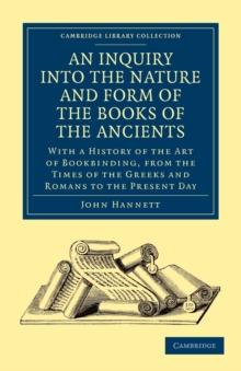 Inquiry into the Nature and Form of the Books of the Ancients