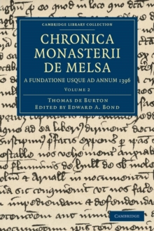 Image for Chronica Monasterii de Melsa, a Fundatione Usque ad Annum 1396
