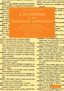 Dictionary of the Bengalee Language 2 Volume Set in 3 Pieces