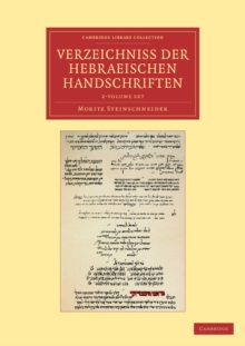 Image for Verzeichniss der Hebraischen Handschriften 2 Volume Set