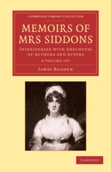 Image for Memoirs of Mrs Siddons 2 Volume Set