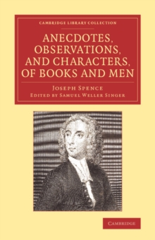 Image for Anecdotes, Observations, and Characters, of Books and Men