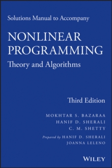 Image for Solutions Manual to accompany Nonlinear Programming : Theory and Algorithms