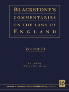 Image for Blackstone's commentaries on the laws of England.