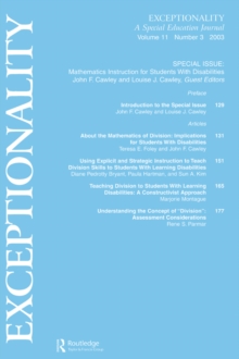 Image for Mathematics Instruction for Students With Disabilities: A Special Issue of exceptionality