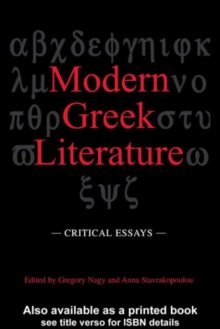 Image for Modern Greek Literature: Critical Essays