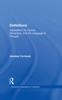 Image for Definitions: implications for syntax, semantics, and the language of thought