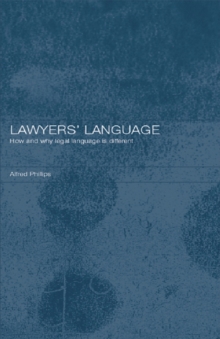 Image for Lawyers' language: the distinctiveness of legal language