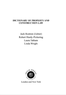 Image for Dictionary of property and construction law