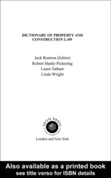 Image for Dictionary of property and construction law