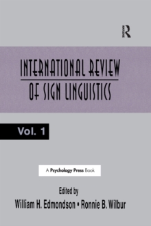 Image for International review of sign linguistics  : volume 1