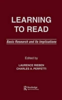 Image for Learning to read  : basic research and its implications