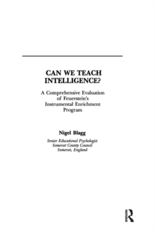 Image for Can We Teach Intelligence? : A Comprehensive Evaluation of Feuerstein's Instrumental Enrichment Programme