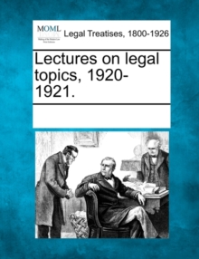 Image for Lectures on legal topics, 1920-1921.