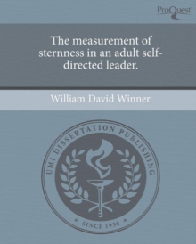 Image for The measurement of sternness in an adult self-directed leader.