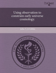 Image for Using observation to constrain early universe cosmology.