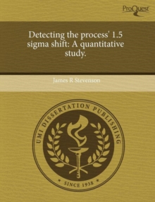 Image for Detecting the Process' 1.5 SIGMA Shift: A Quantitative Study