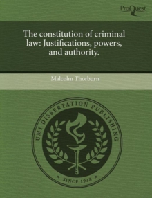 Image for The constitution of criminal law