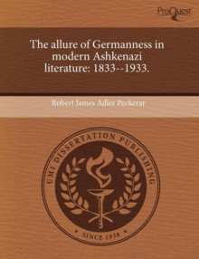 Image for The allure of Germanness in modern Ashkenazi literature