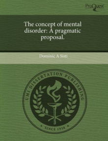 Image for The Concept of Mental Disorder: A Pragmatic Proposal