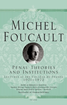 Image for Penal Theories and Institutions : Lectures at the College de France