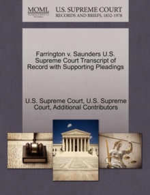 Image for Farrington V. Saunders U.S. Supreme Court Transcript of Record with Supporting Pleadings