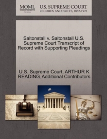 Image for Saltonstall V. Saltonstall U.S. Supreme Court Transcript of Record with Supporting Pleadings
