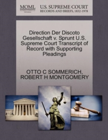 Image for Direction Der Discoto Gesellschaft V. Sprunt U.S. Supreme Court Transcript of Record with Supporting Pleadings