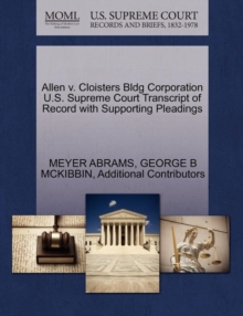 Image for Allen V. Cloisters Bldg Corporation U.S. Supreme Court Transcript of Record with Supporting Pleadings